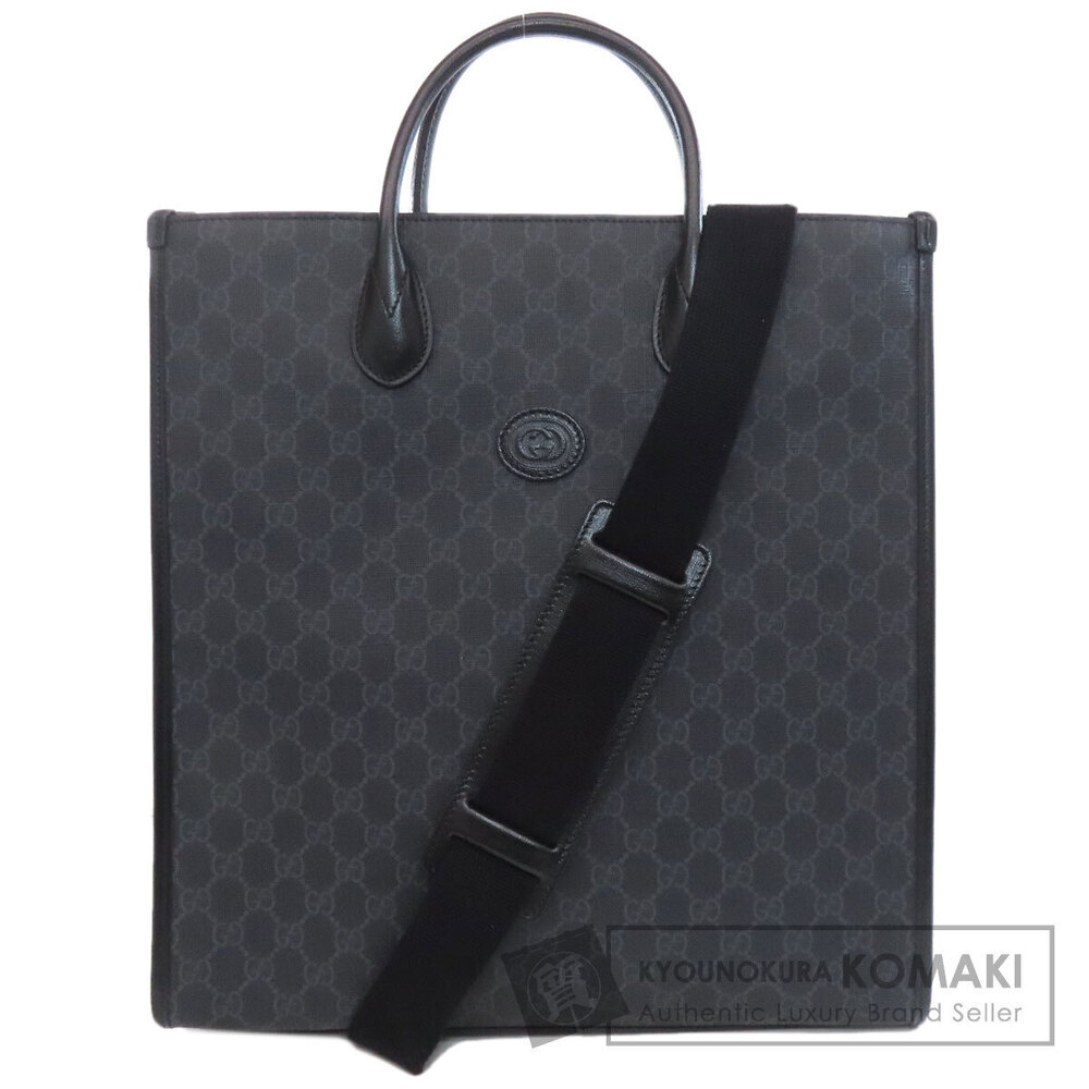 Gucci Tote with Interlocking Black GG Supreme Leather